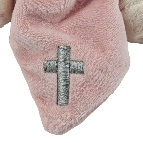 Demdaco Lamb Plush Sings Pink Blanket Embroidered Cross Jesus Loves Me Sheep - Picture 3 of 9